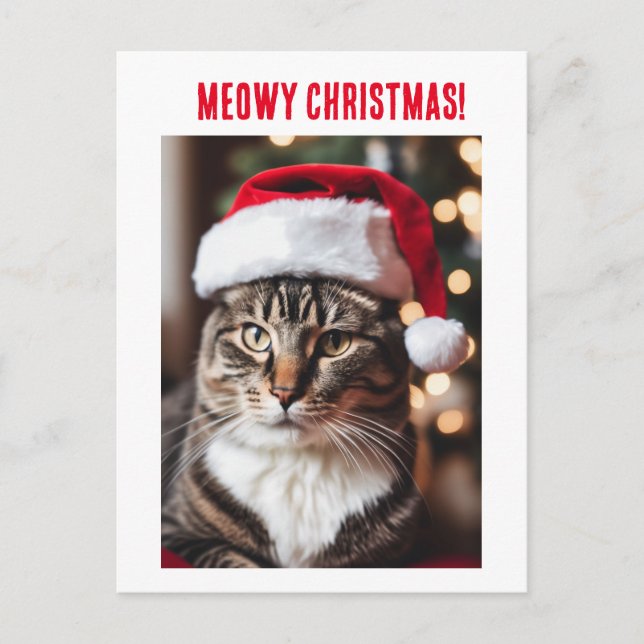 Meowy Christmas! Holiday Postcard (Front)