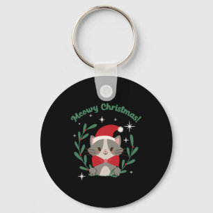 Meowy Christmas Key Ring