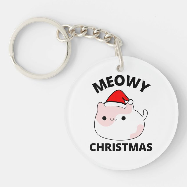 Meowy Christmas     Key Ring (Front)