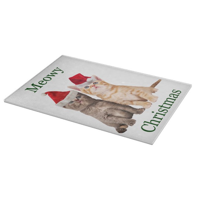Meowy Christmas Kitten Cutting Board (Corner)