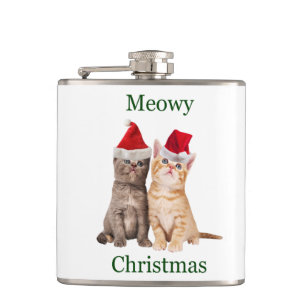 Meowy Christmas Kitten Flask