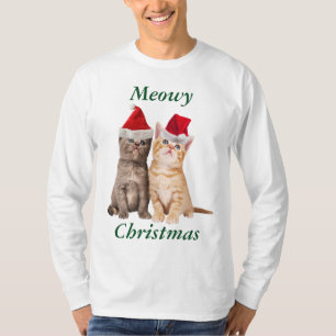 Meowy Christmas Kitten Mens Shirt
