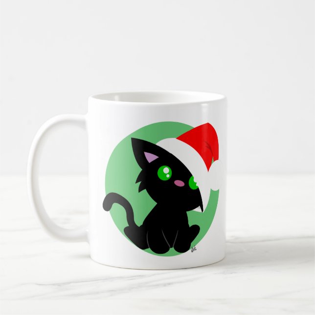 Meowy Christmas Kitty Mug (Left)