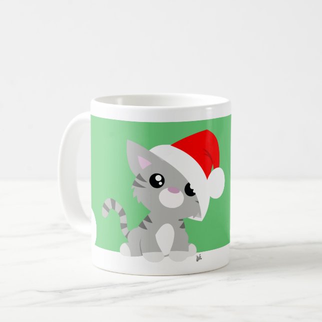Meowy Christmas Kitty Mug (Front Left)