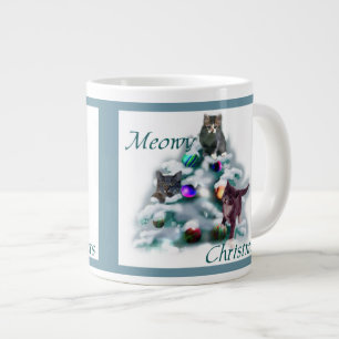 Meowy Christmas Large Coffee Mug