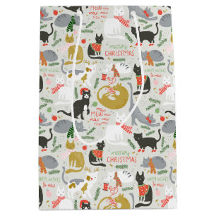 Meowy Christmas Medium Gift Bag