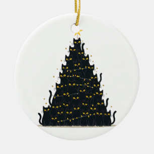 Meowy Christmas Merry Catmas Ceramic Ornament