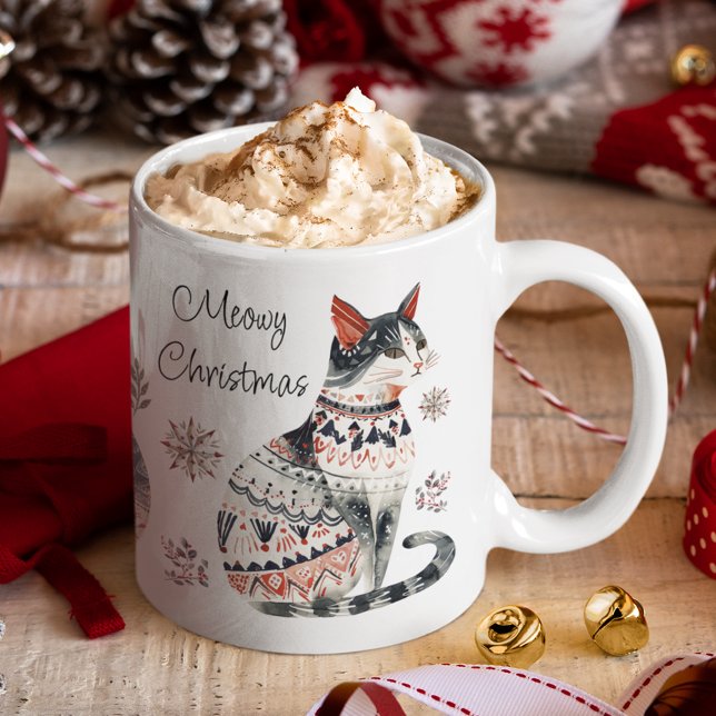 Meowy Christmas Merry Christmas Cosy Cat Lovers  Coffee Mug (Creator Uploaded)