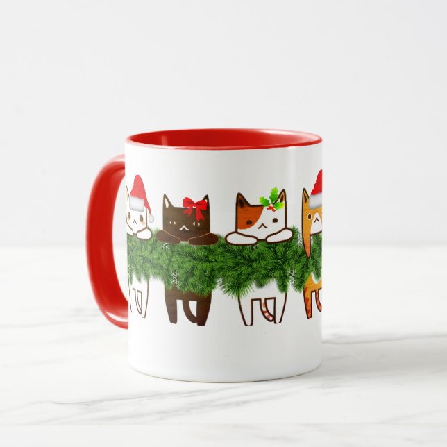 Meowy Christmas Mug (Front Left)