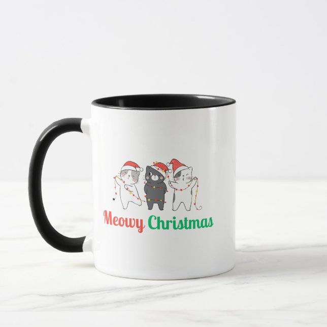 Meowy Christmas Mug (Left)