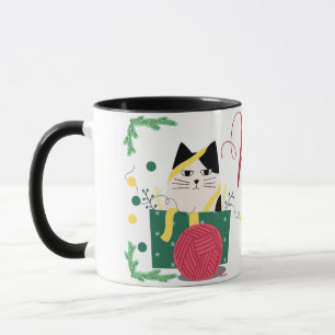 Meowy Christmas Mug – Adorable Cat Cartoon 