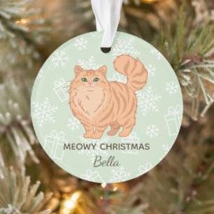 "Meowy Christmas" Orange Cat Mum Personalised Ornament