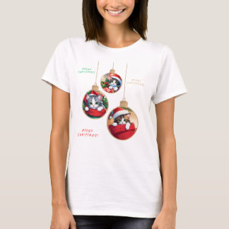 "Meowy Christmas Ornaments" T-Shirt