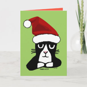 MEOWY CHRISTMAS PANDA KITTY Greeting cards
