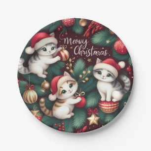 Meowy Christmas - Paper Plate