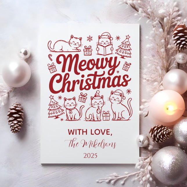 Meowy Christmas Party Holiday Card (Creator Uploaded)