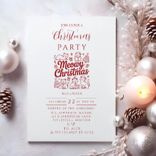 Meowy Christmas Party Invitation