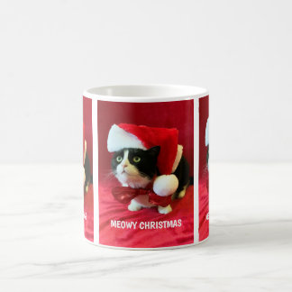 Meowy Christmas Peaches the Tuxedo Cat Mug
