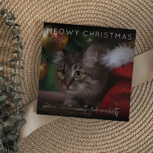 Meowy Christmas   Photo Christmas Holiday Card