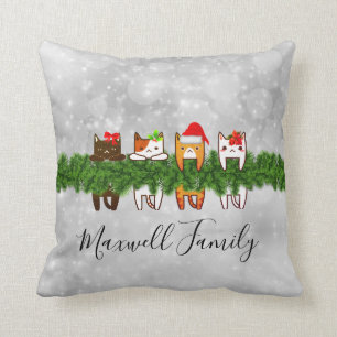 Meowy Christmas Pillow