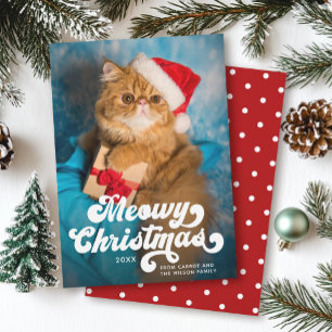 Meowy Christmas Simple Fun Modern Photo Holiday Card