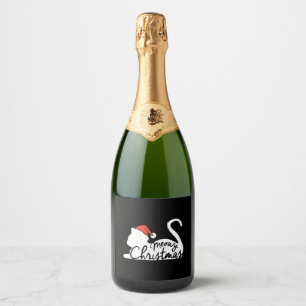 Meowy Christmas Sparkling Wine Label