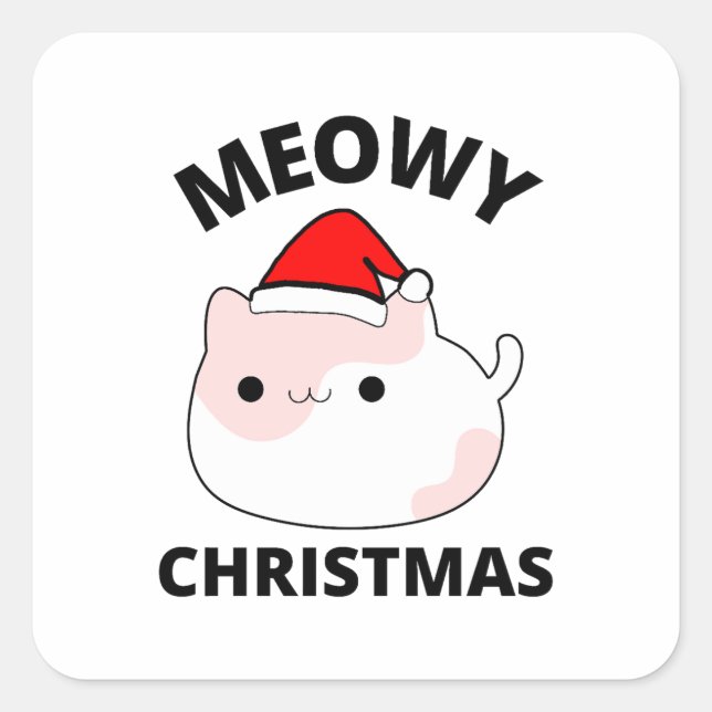 Meowy Christmas     Square Sticker (Front)