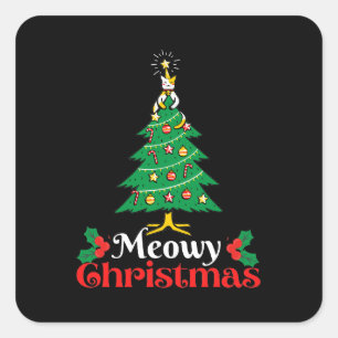 Meowy Christmas  Square Sticker