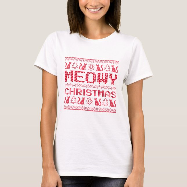 Meowy Christmas T-Shirt (Front)