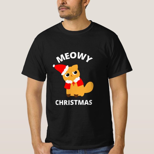 Meowy Christmas T-Shirt (Front)