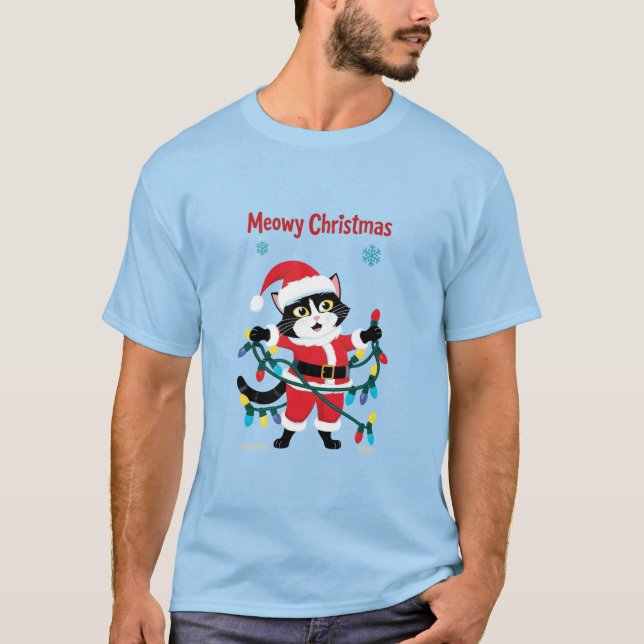 Meowy Christmas T-Shirt (Front)