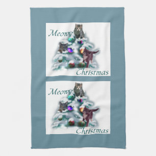 Meowy Christmas Tea Towel