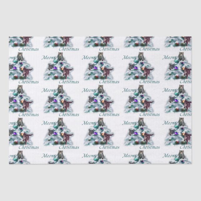 Meowy Christmas Tissue Paper (Front)