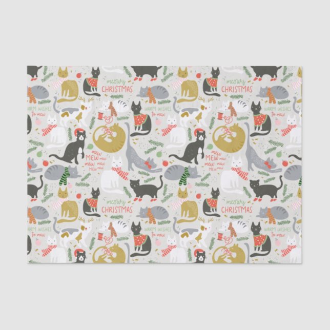 Meowy Christmas Tissue Paper (Front)