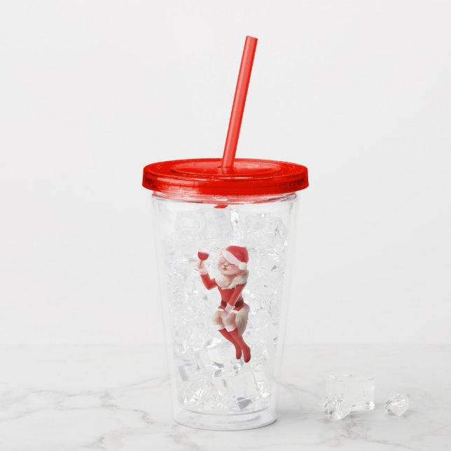 Meowy Christmas Toast Acrylic Tumbler (Back Ice)