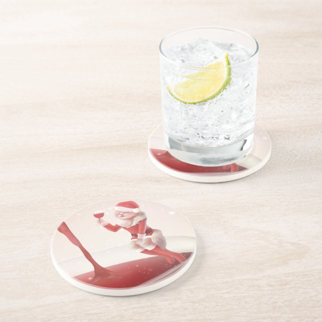 Meowy Christmas Toast Coaster (Side)