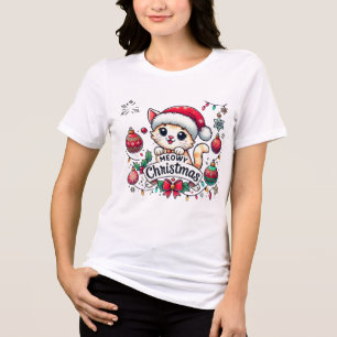 meowy christmas Tri-Blend shirt