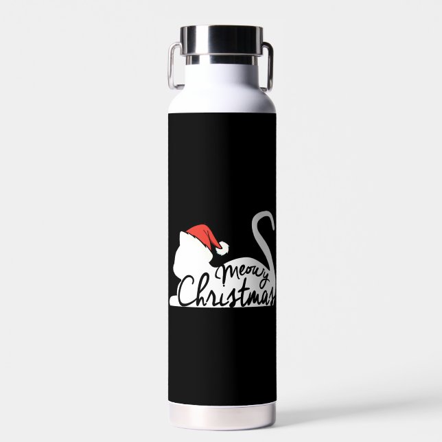 Meowy Christmas  Water Bottle (Front)