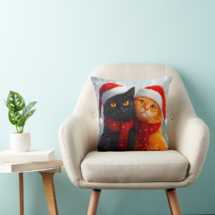 Meowy Christmas Winter Love Cushion