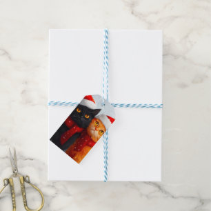 Meowy Christmas Winter Love Gift Tags