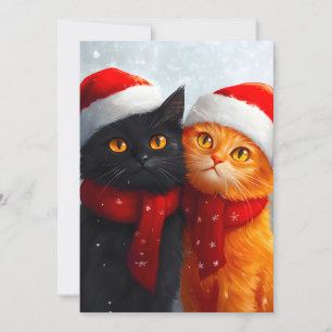 Meowy Christmas Winter Love Holiday Card