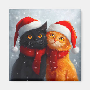 Meowy Christmas Winter Love Magnet