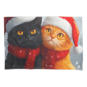 Meowy Christmas Winter Love Pillowcase