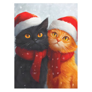 Meowy Christmas Winter Love Tablecloth