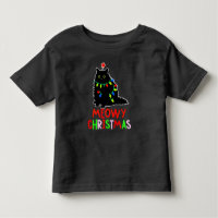 Meowy Christmas Xmas Lights Black Cat Pyjamas