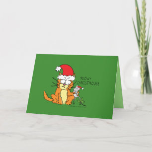 Meowy Christmouse Cat & Mouse Funny Christmas Card