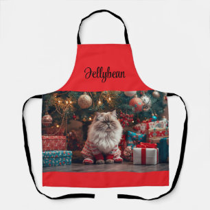 Meowy Exotic Shorthair Cat Christmas Personalised Apron