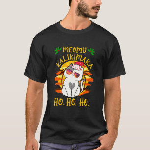 Meowy Kalikimaka Christmas In July With Cat And Su T-Shirt