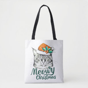 Meowy kitty Christmas Tote Bag
