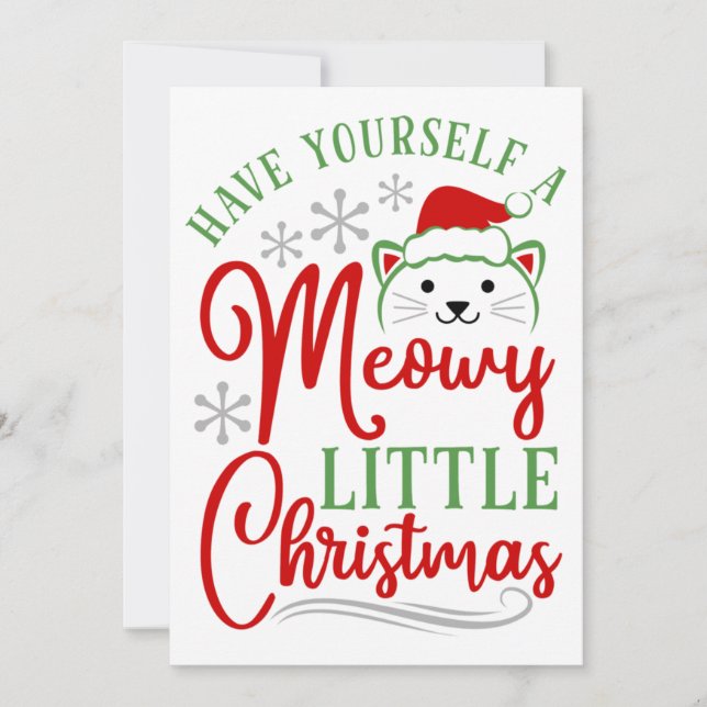 Meowy Little Christmas Holiday Card (Front)